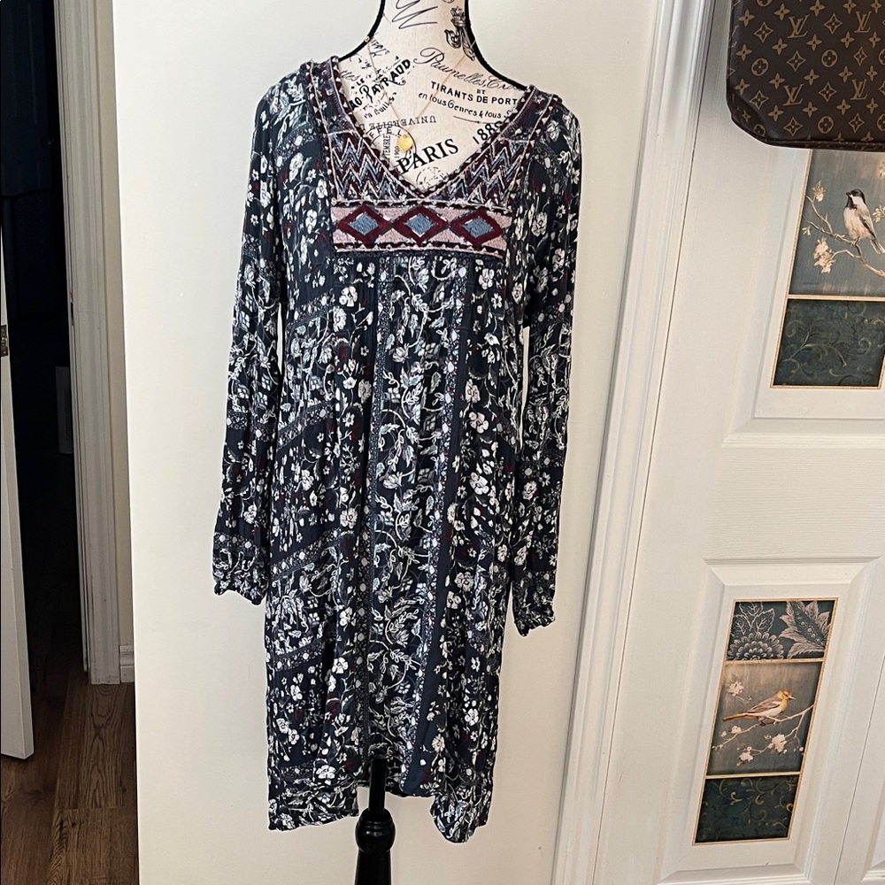 Knox Rose Navy Floral Long Sleeve Dress